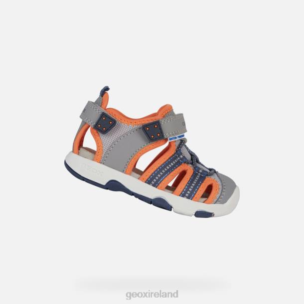 Geox 0ZTB1435 Grey/Fluo Orange Sandal Multy Toddler