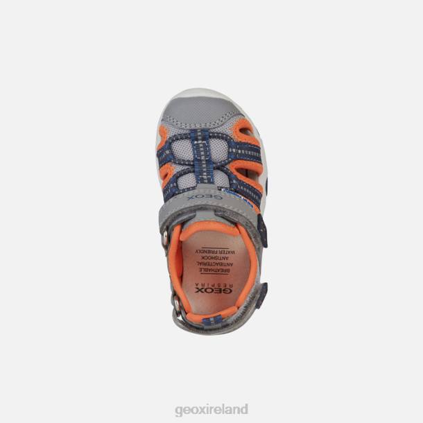 Geox 0ZTB1435 Grey/Fluo Orange Sandal Multy Toddler
