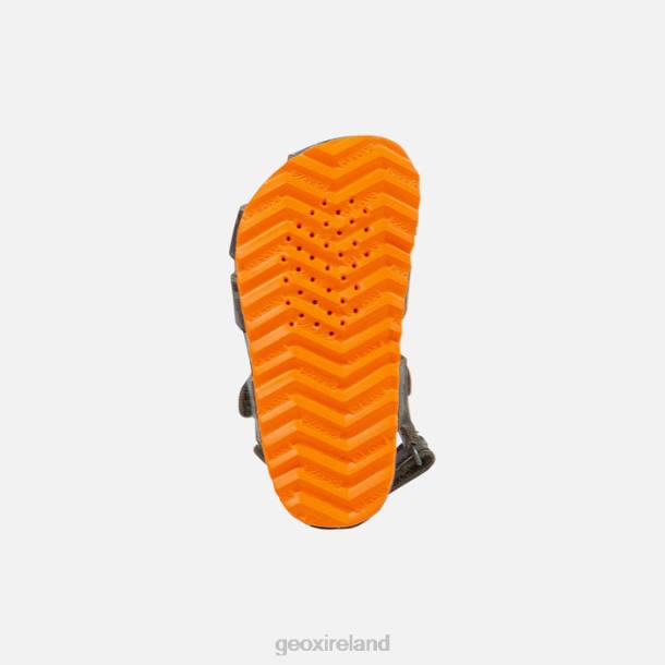 Geox 0ZTB1498 Military/Orange Sandal Chalki Toddler