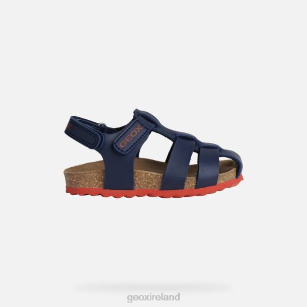 Geox 0ZTB1532 Navy/Red Sandal Chalki Toddler