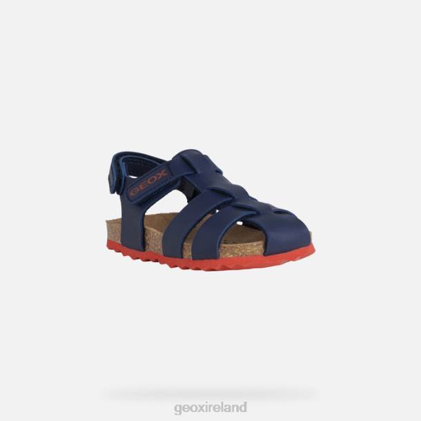 Geox 0ZTB1532 Navy/Red Sandal Chalki Toddler