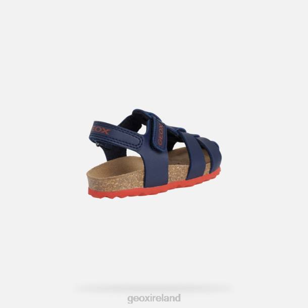 Geox 0ZTB1532 Navy/Red Sandal Chalki Toddler