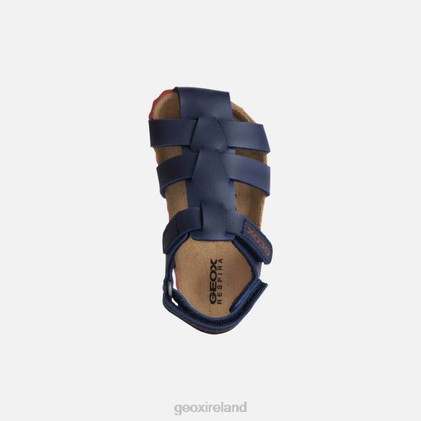 Geox 0ZTB1532 Navy/Red Sandal Chalki Toddler