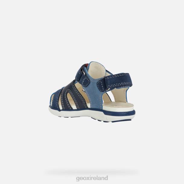 Geox 0ZTB1535 Blue/Red Sandal Delhi Toddler