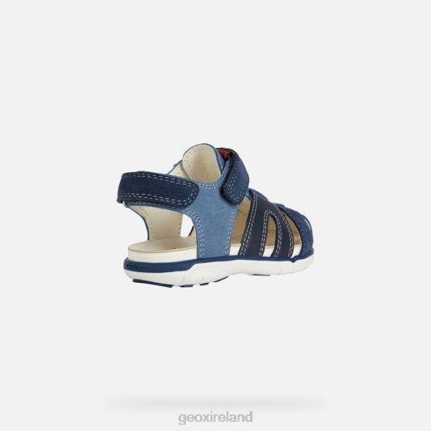 Geox 0ZTB1535 Blue/Red Sandal Delhi Toddler