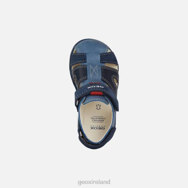 Geox 0ZTB1535 Blue/Red Sandal Delhi Toddler