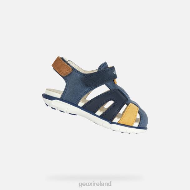 Geox 0ZTB2018 Navy/Ochre Yellow Sandal Delhi Toddler