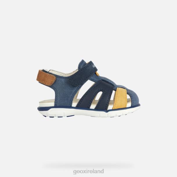 Geox 0ZTB2018 Navy/Ochre Yellow Sandal Delhi Toddler