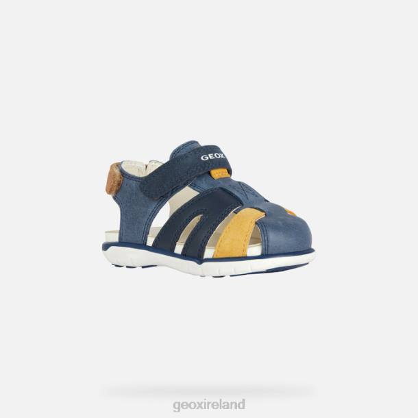 Geox 0ZTB2018 Navy/Ochre Yellow Sandal Delhi Toddler