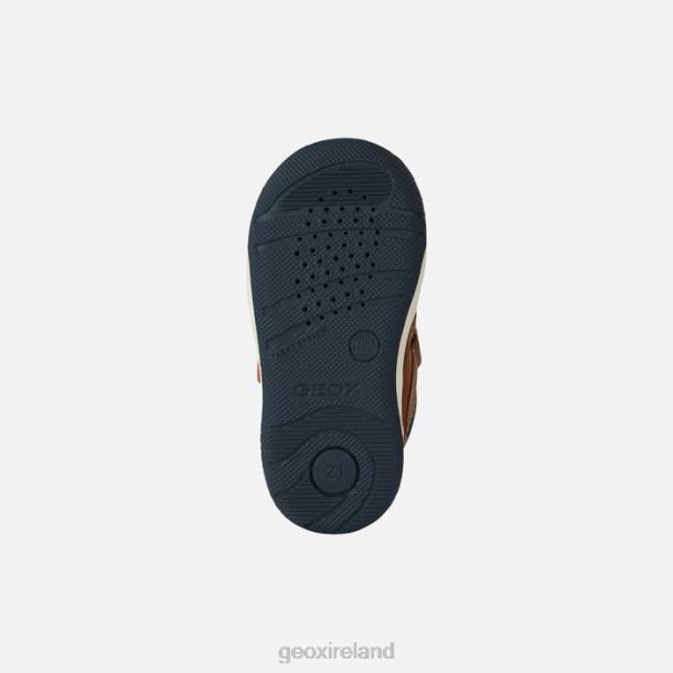 Geox 0ZTB1523 Lt Brown/Navy New Flick Toddler