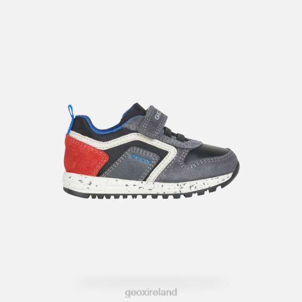 Geox 0ZTB1638 Dark Grey/Red Alben Toddler