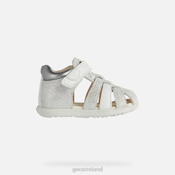 Geox 0ZTB1477 Off White/Silver Sandal Macchia Baby Girl