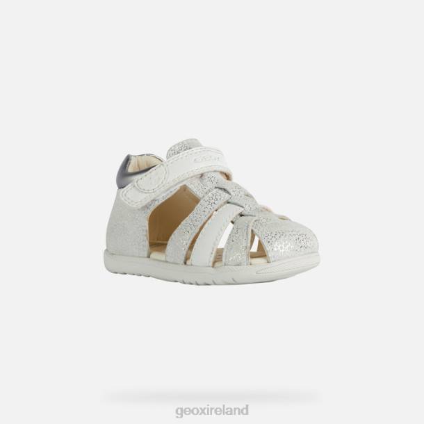Geox 0ZTB1477 Off White/Silver Sandal Macchia Baby Girl