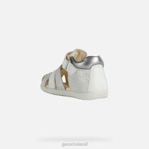 Geox 0ZTB1477 Off White/Silver Sandal Macchia Baby Girl