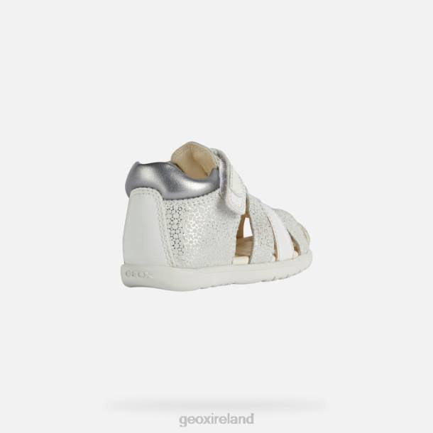 Geox 0ZTB1477 Off White/Silver Sandal Macchia Baby Girl