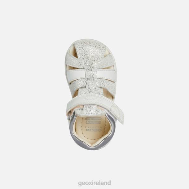 Geox 0ZTB1477 Off White/Silver Sandal Macchia Baby Girl