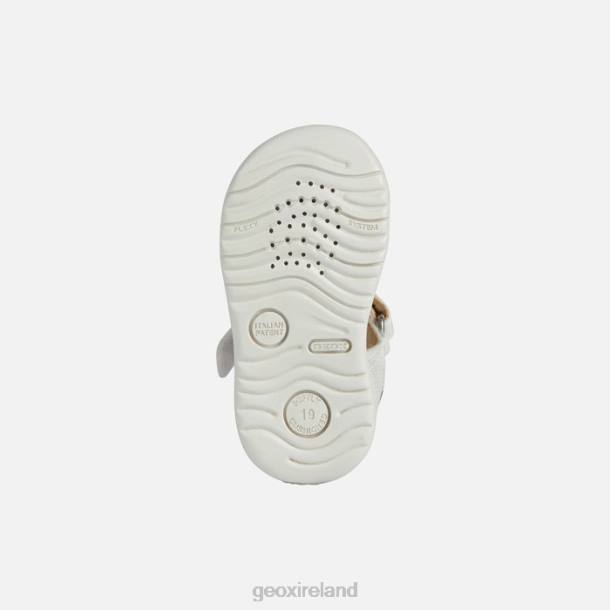 Geox 0ZTB1477 Off White/Silver Sandal Macchia Baby Girl