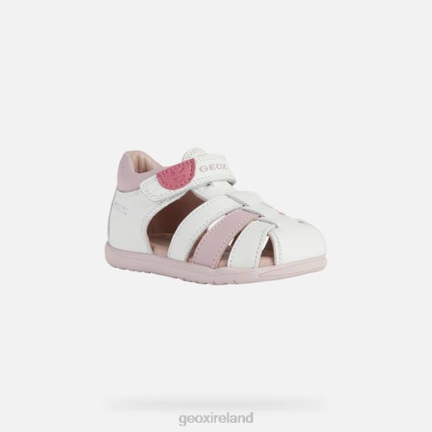 Geox 0ZTB1624 White/Rose Sandal Macchia Baby Girl