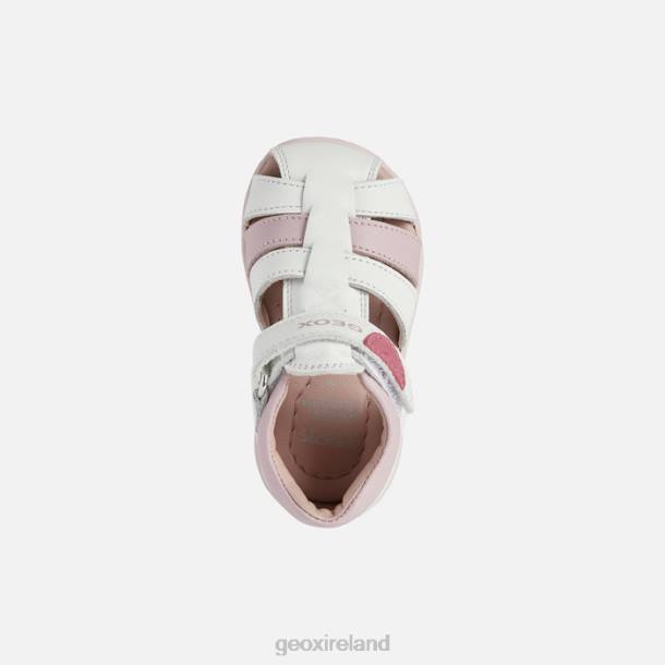 Geox 0ZTB1624 White/Rose Sandal Macchia Baby Girl