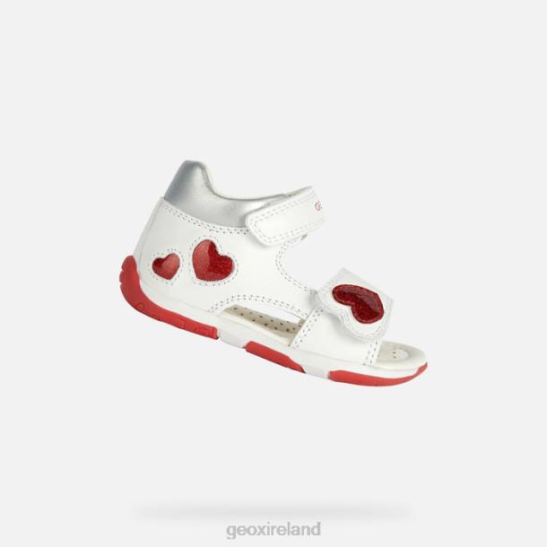 Geox 0ZTB2014 White/Red Sandal Tapuz Baby Girl