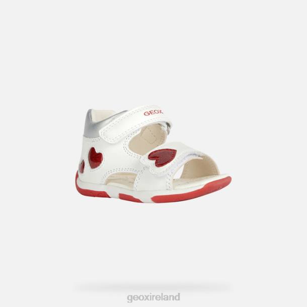 Geox 0ZTB2014 White/Red Sandal Tapuz Baby Girl