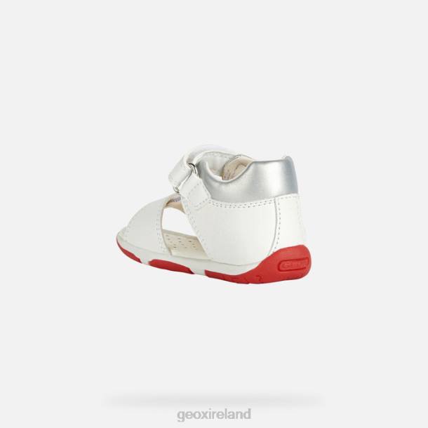 Geox 0ZTB2014 White/Red Sandal Tapuz Baby Girl