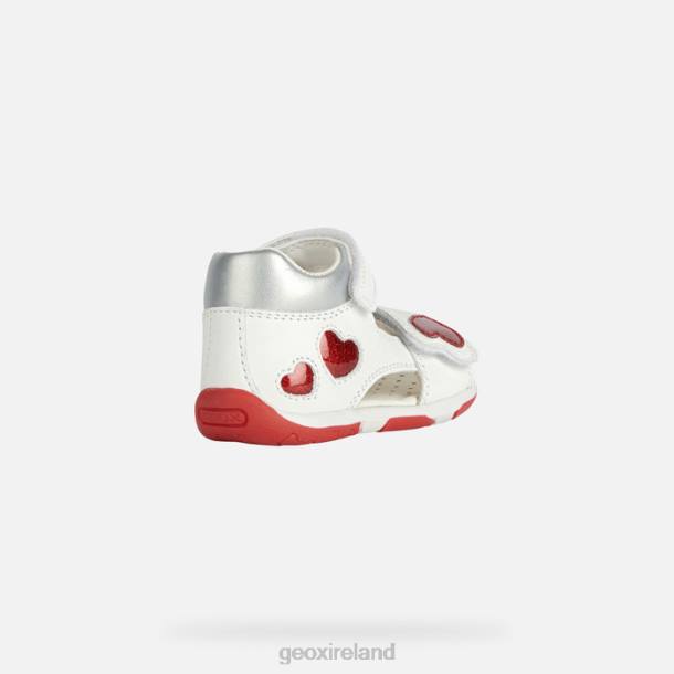 Geox 0ZTB2014 White/Red Sandal Tapuz Baby Girl
