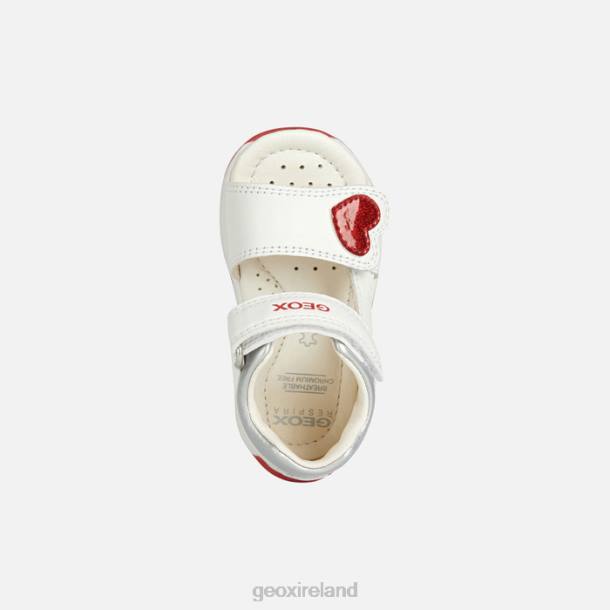 Geox 0ZTB2014 White/Red Sandal Tapuz Baby Girl