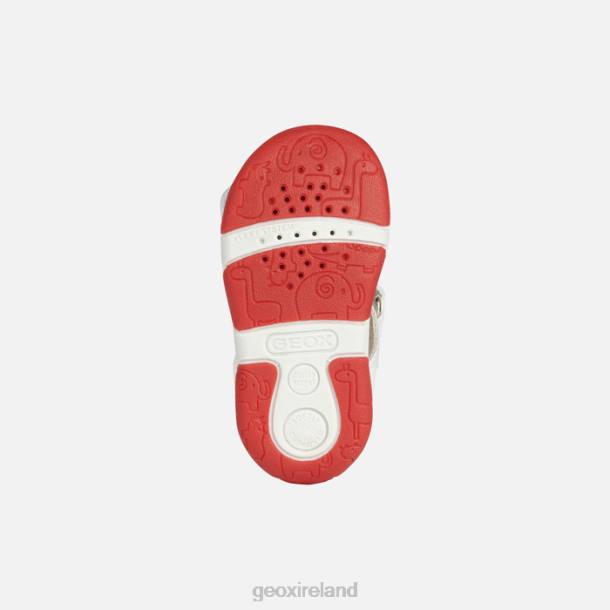 Geox 0ZTB2014 White/Red Sandal Tapuz Baby Girl