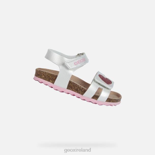 Geox 0ZTB1550 Silver/Pink Sandal Chalki Toddler