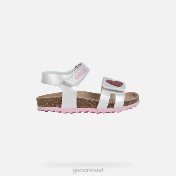 Geox 0ZTB1550 Silver/Pink Sandal Chalki Toddler
