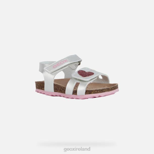 Geox 0ZTB1550 Silver/Pink Sandal Chalki Toddler