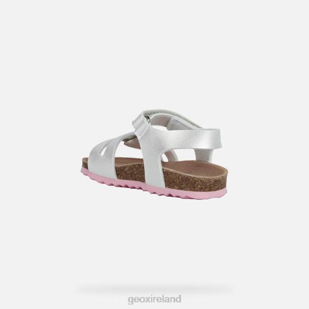 Geox 0ZTB1550 Silver/Pink Sandal Chalki Toddler