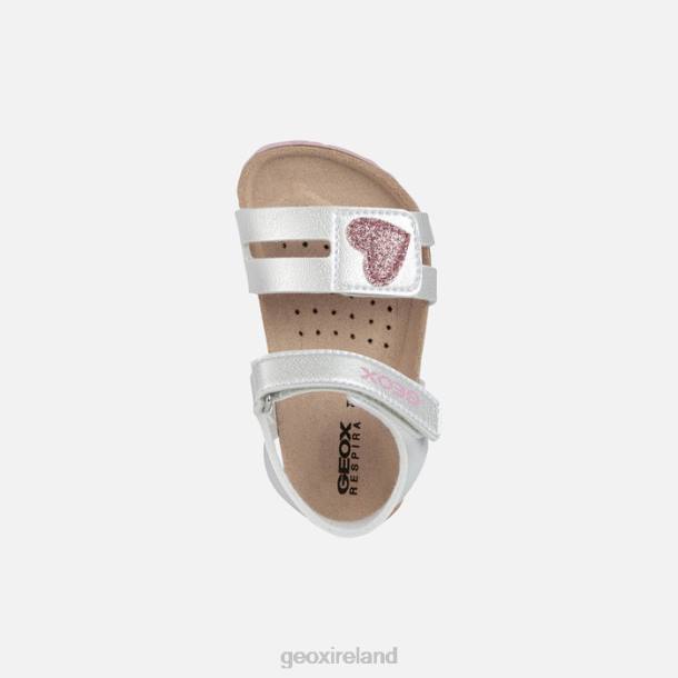 Geox 0ZTB1550 Silver/Pink Sandal Chalki Toddler