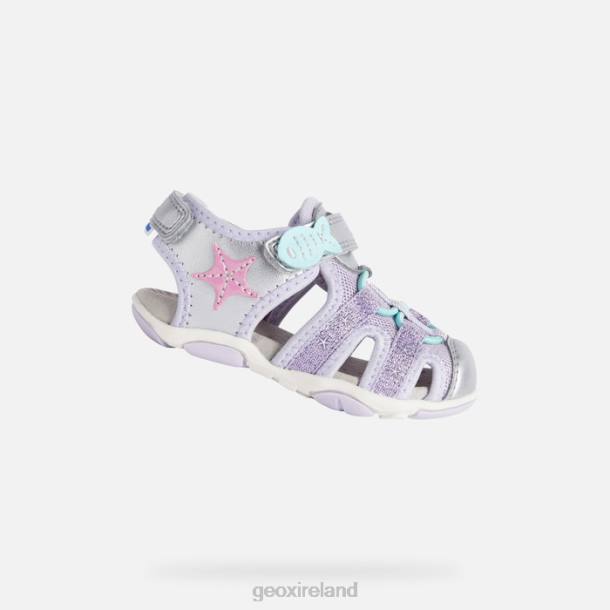 Geox 0ZTB1595 Silver/Lilac Sandal Agasim Toddler
