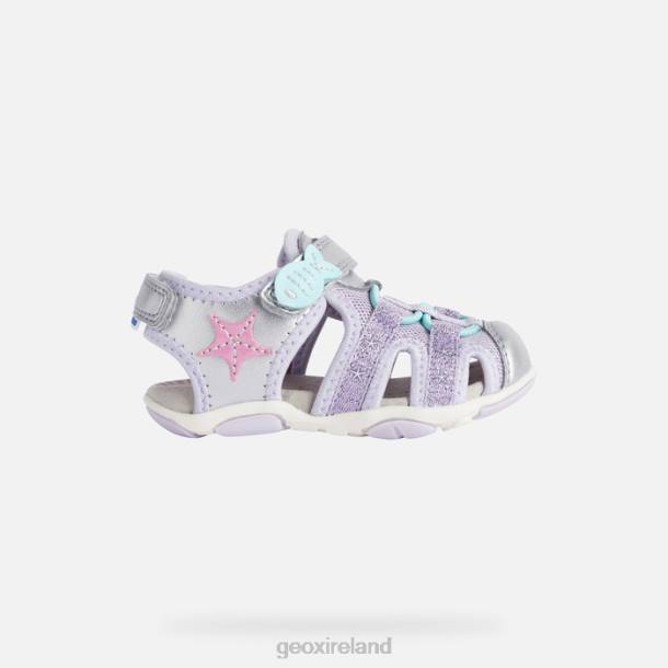 Geox 0ZTB1595 Silver/Lilac Sandal Agasim Toddler