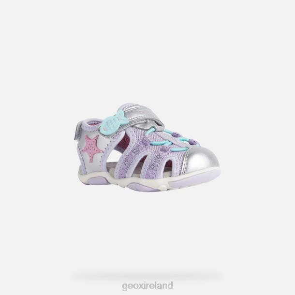 Geox 0ZTB1595 Silver/Lilac Sandal Agasim Toddler