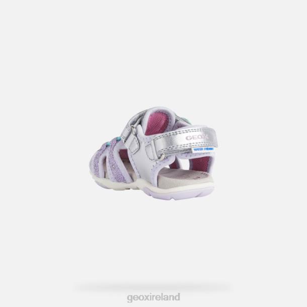 Geox 0ZTB1595 Silver/Lilac Sandal Agasim Toddler