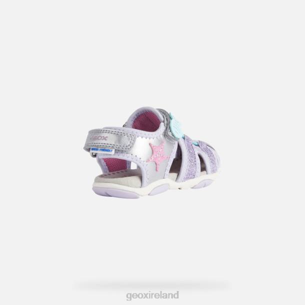 Geox 0ZTB1595 Silver/Lilac Sandal Agasim Toddler