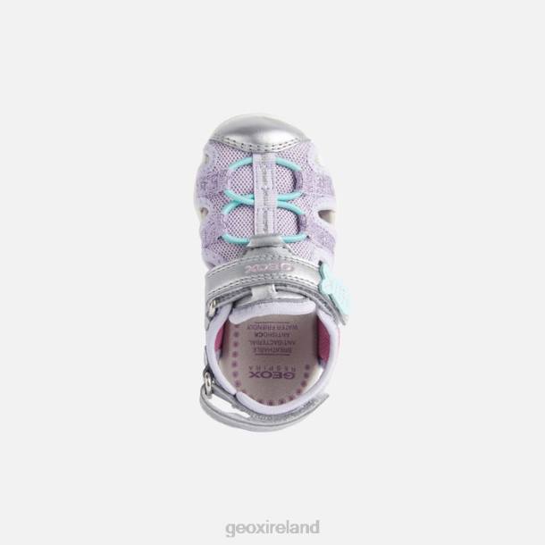 Geox 0ZTB1595 Silver/Lilac Sandal Agasim Toddler