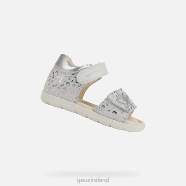 Geox 0ZTB1599 White/Silver Sandal Alul Toddler