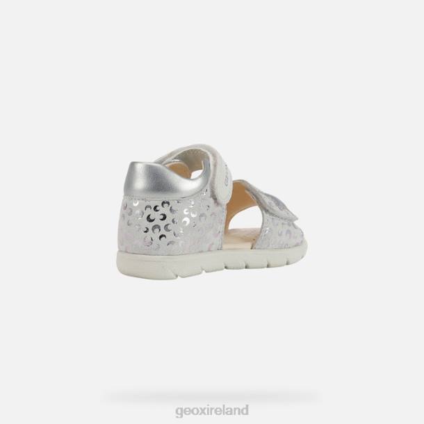 Geox 0ZTB1599 White/Silver Sandal Alul Toddler