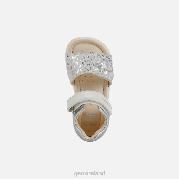 Geox 0ZTB1599 White/Silver Sandal Alul Toddler