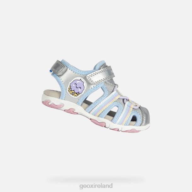 Geox 0ZTB2013 Silver Sandal Flaffee Toddler