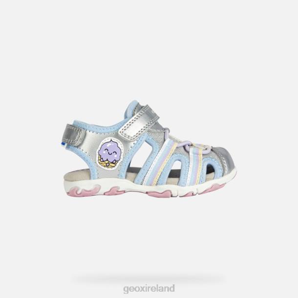 Geox 0ZTB2013 Silver Sandal Flaffee Toddler