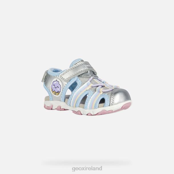 Geox 0ZTB2013 Silver Sandal Flaffee Toddler