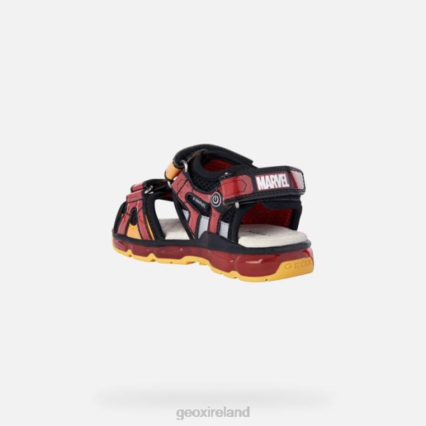Geox 0ZTB1049 Black/Red Sandal Android Junior