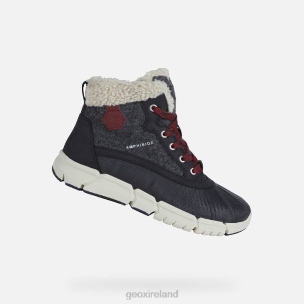 Geox 0ZTB1990 Dark Grey/Bordeaux Flexyper Abx Boy