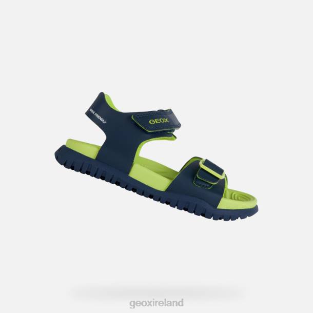 Geox 0ZTB1054 Navy/Lime Sandal Fusbetto Junior