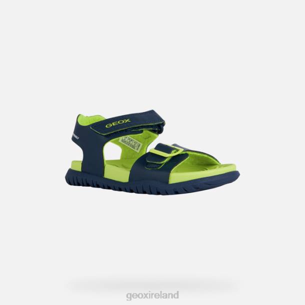 Geox 0ZTB1054 Navy/Lime Sandal Fusbetto Junior
